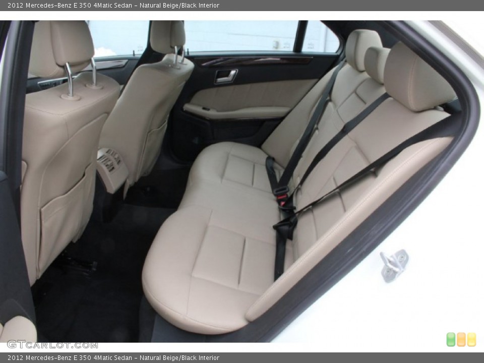 Natural Beige/Black Interior Rear Seat for the 2012 Mercedes-Benz E 350 4Matic Sedan #103118843