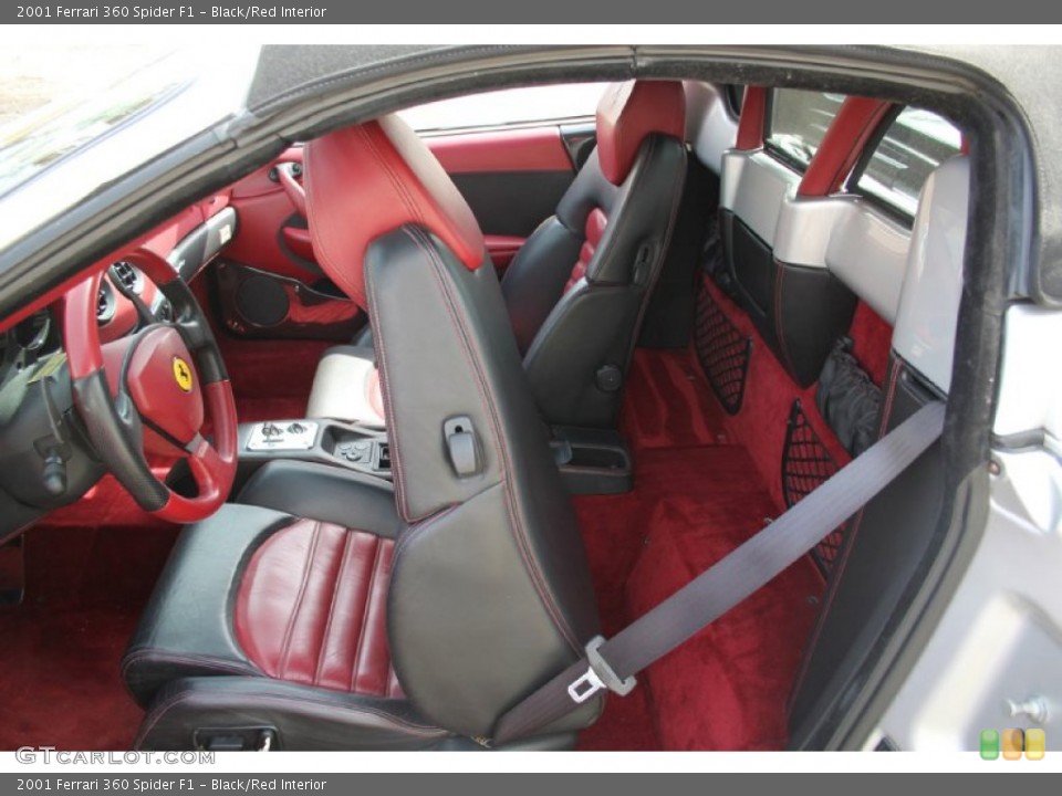 Black/Red Interior Front Seat for the 2001 Ferrari 360 Spider F1 #103133639