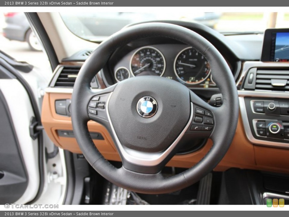 Saddle Brown Interior Steering Wheel for the 2013 BMW 3 Series 328i xDrive Sedan #103146500