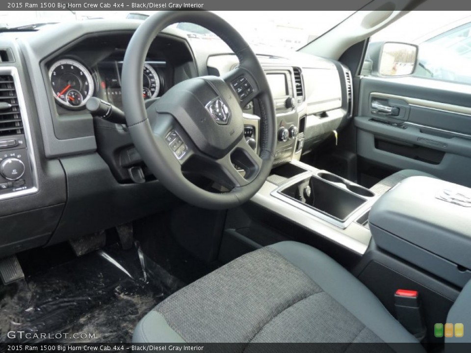 Black/Diesel Gray 2015 Ram 1500 Interiors