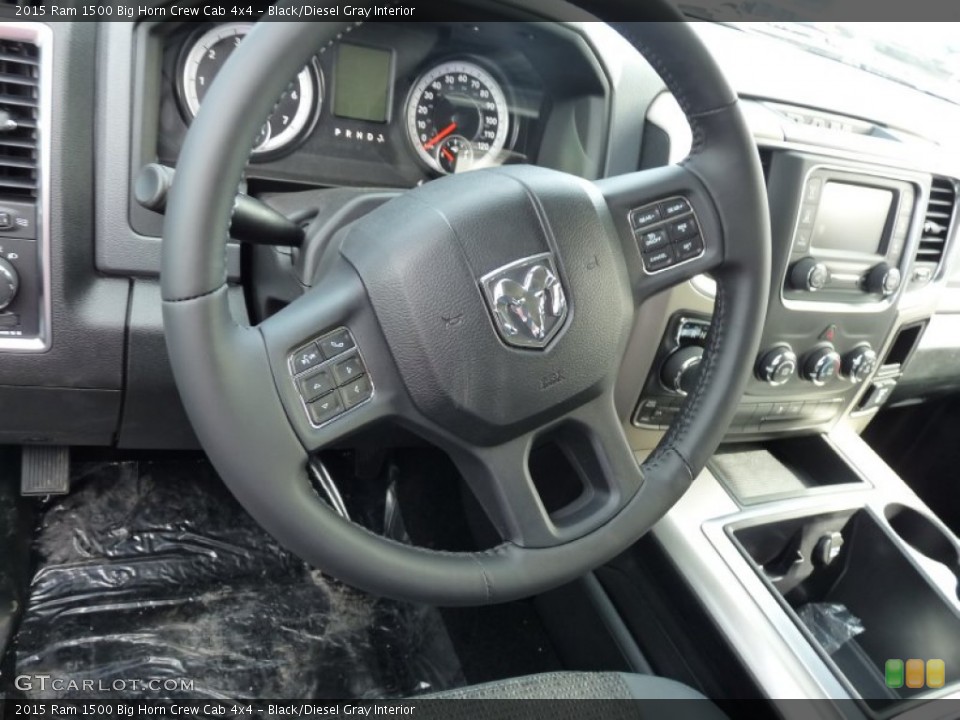 Black/Diesel Gray Interior Steering Wheel for the 2015 Ram 1500 Big Horn Crew Cab 4x4 #103159715