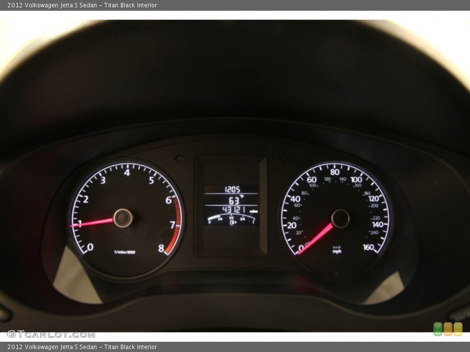 Titan Black Interior Gauges for the 2012 Volkswagen Jetta S Sedan #103161758