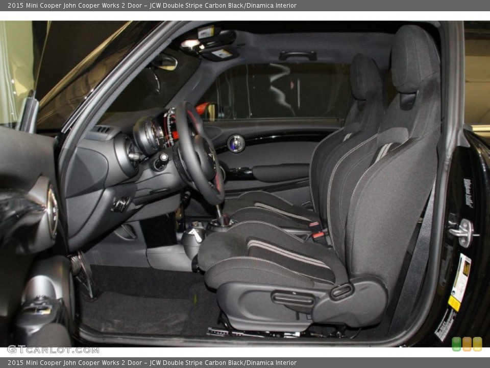 JCW Double Stripe Carbon Black/Dinamica Interior Photo for the 2015 Mini Cooper John Cooper Works 2 Door #103165862