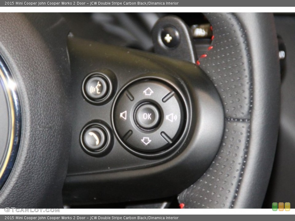 JCW Double Stripe Carbon Black/Dinamica Interior Controls for the 2015 Mini Cooper John Cooper Works 2 Door #103166074