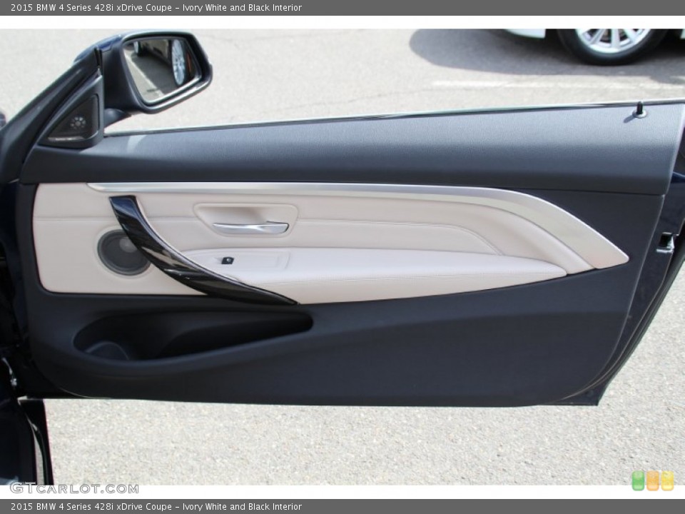 Ivory White and Black Interior Door Panel for the 2015 BMW 4 Series 428i xDrive Coupe #103172180