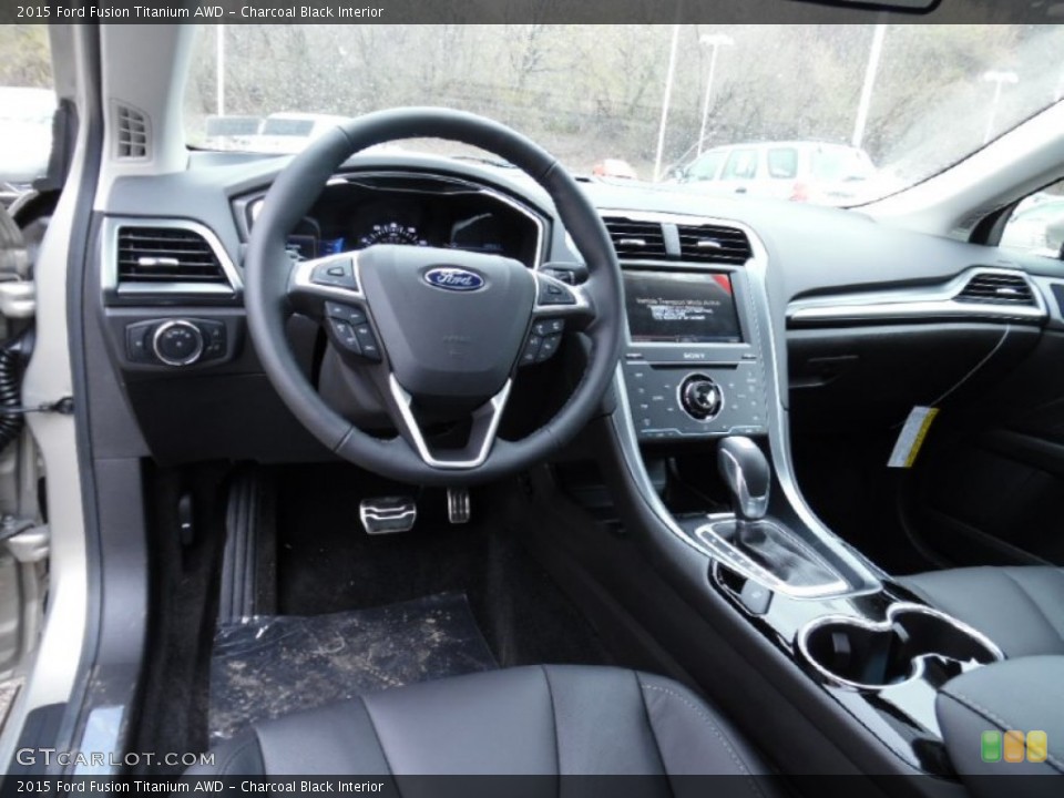 Charcoal Black Interior Prime Interior for the 2015 Ford Fusion Titanium AWD #103194703