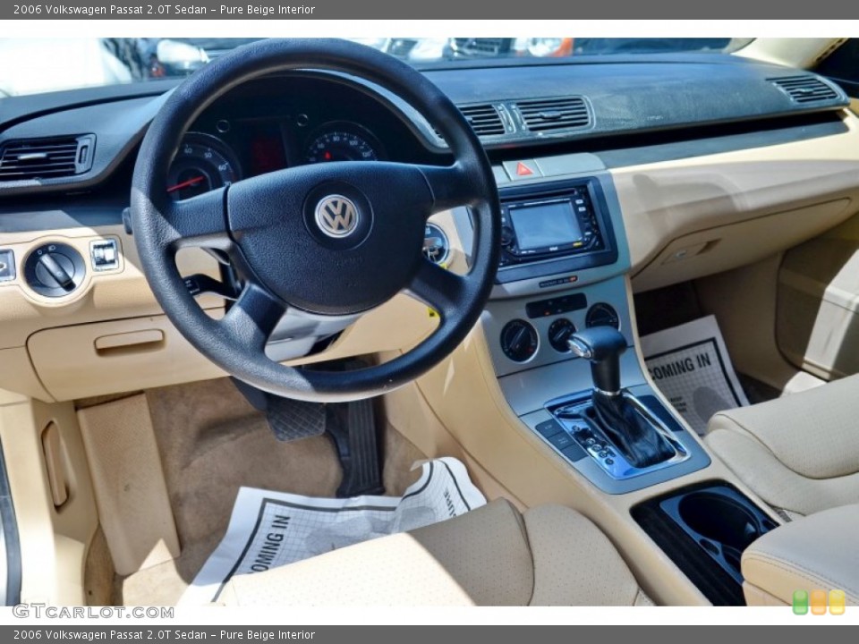 Pure Beige Interior Dashboard for the 2006 Volkswagen Passat 2.0T Sedan #103219546
