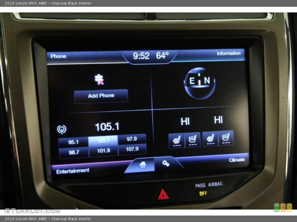 Charcoal Black Interior Controls for the 2014 Lincoln MKX AWD #103224355