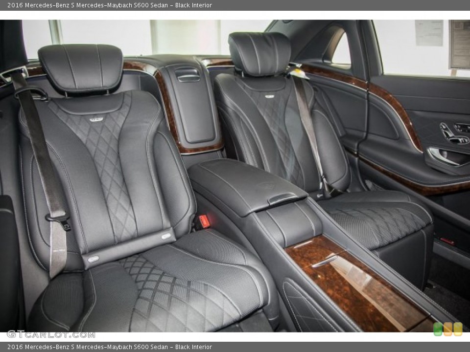 Black Interior Rear Seat for the 2016 Mercedes-Benz S Mercedes-Maybach S600 Sedan #103230091