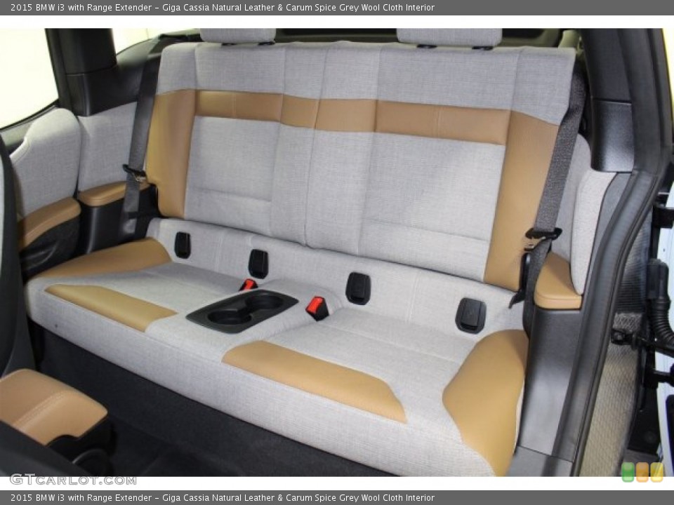 Giga Cassia Natural Leather & Carum Spice Grey Wool Cloth Interior Rear Seat for the 2015 BMW i3 with Range Extender #103231429