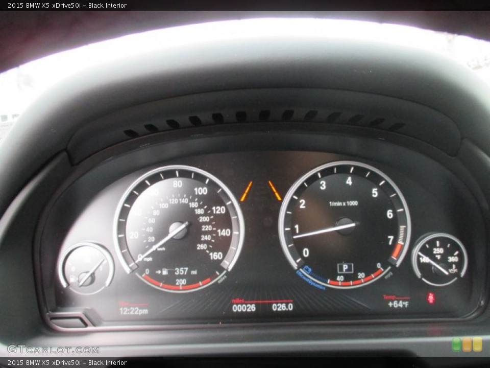 Black Interior Gauges for the 2015 BMW X5 xDrive50i #103233202