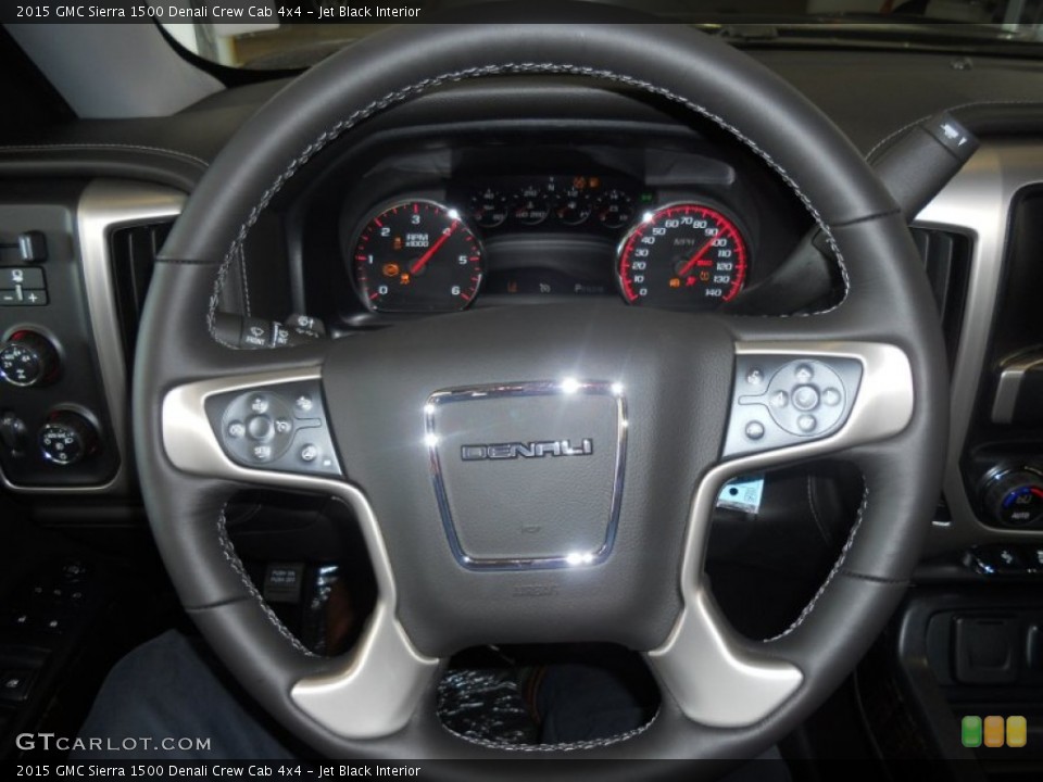 Jet Black Interior Steering Wheel for the 2015 GMC Sierra 1500 Denali Crew Cab 4x4 #103233376