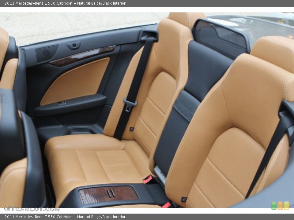 Natural Beige/Black Interior Rear Seat for the 2011 Mercedes-Benz E 550 Cabriolet #103243802
