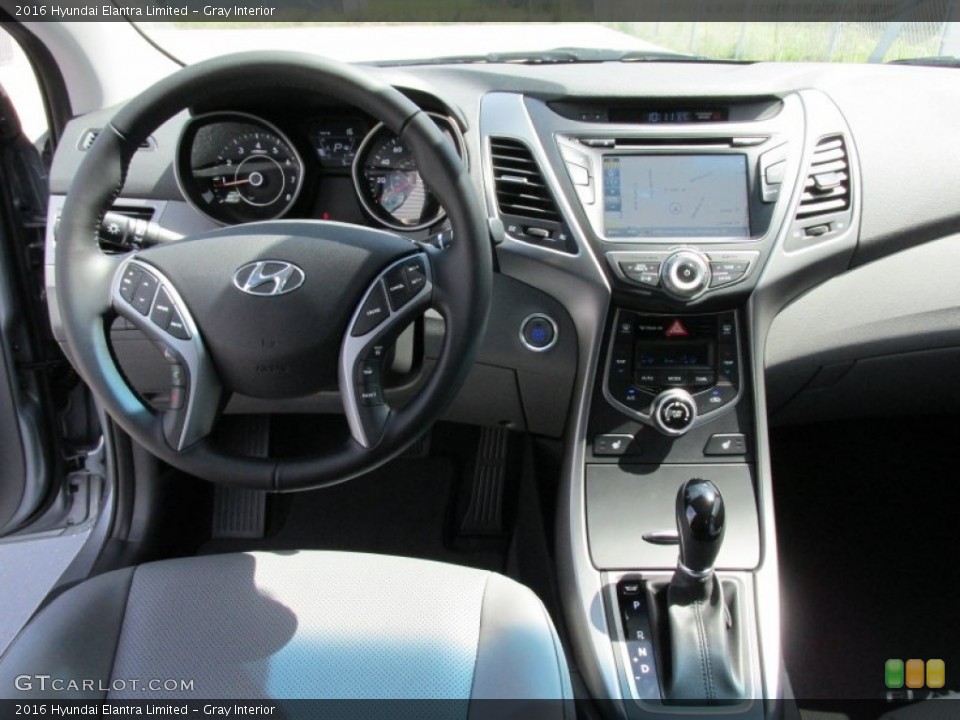 Gray Interior Dashboard for the 2016 Hyundai Elantra Limited #103250668