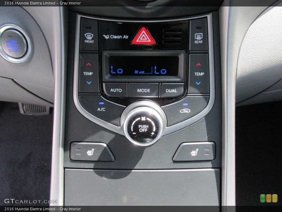 Gray Interior Controls for the 2016 Hyundai Elantra Limited #103250768