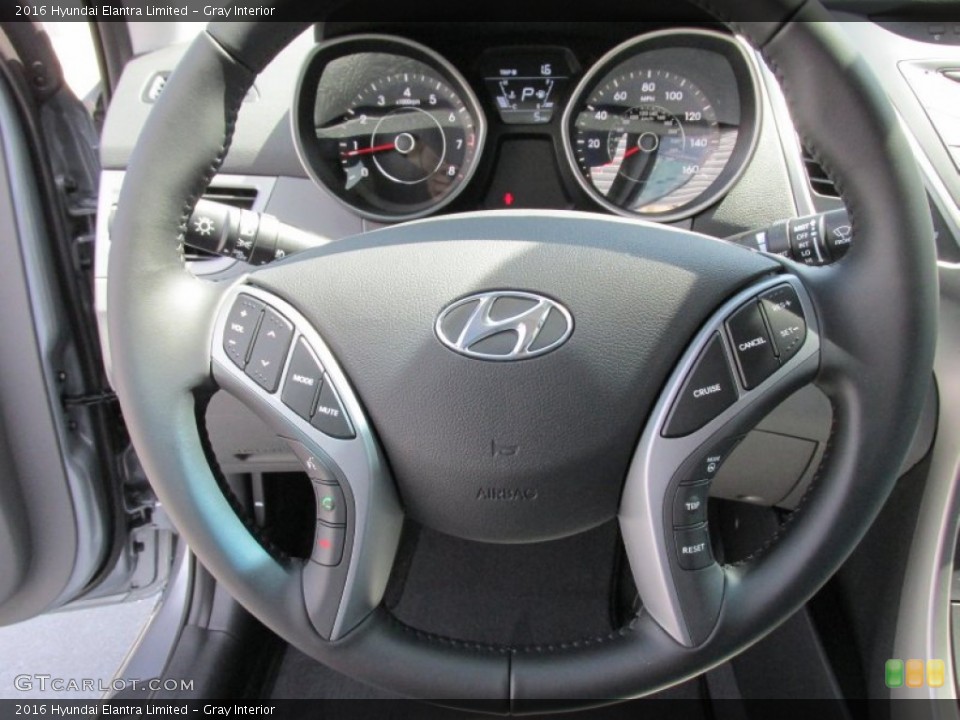 Gray Interior Steering Wheel for the 2016 Hyundai Elantra Limited #103250837