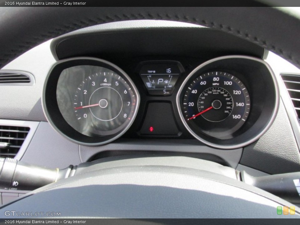 Gray Interior Gauges for the 2016 Hyundai Elantra Limited #103250864