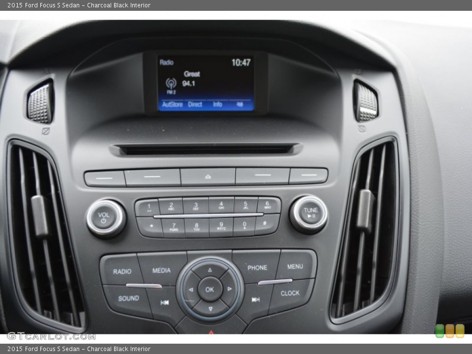 Charcoal Black Interior Controls for the 2015 Ford Focus S Sedan #103259150