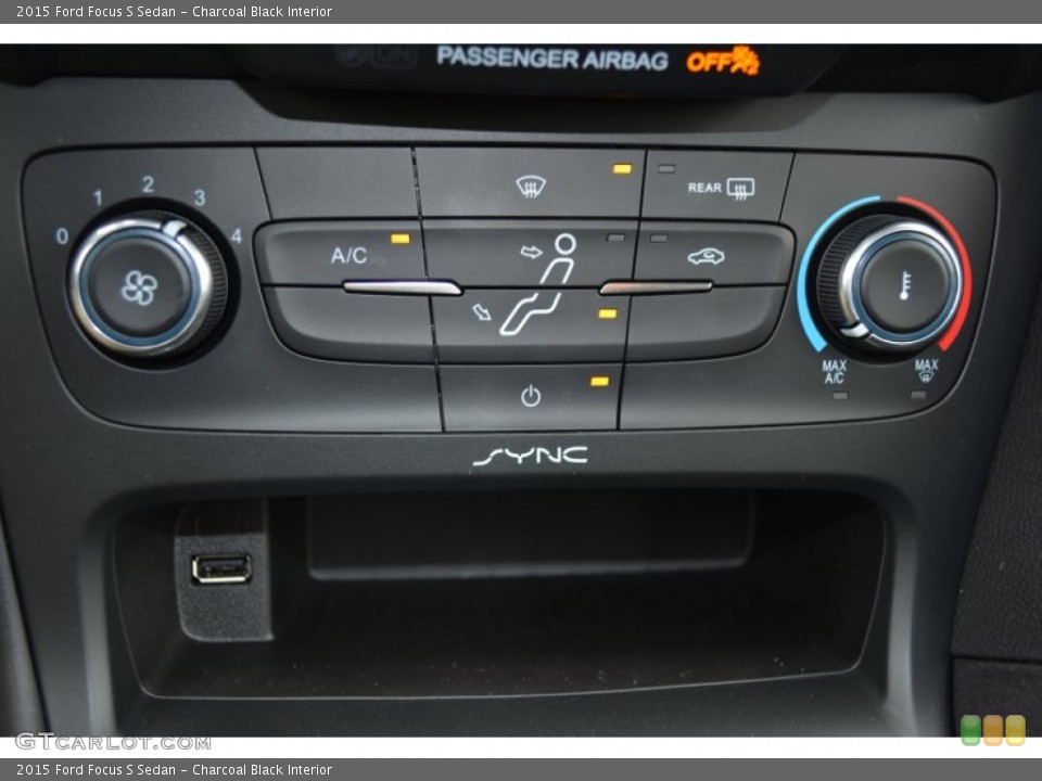 Charcoal Black Interior Controls for the 2015 Ford Focus S Sedan #103259216