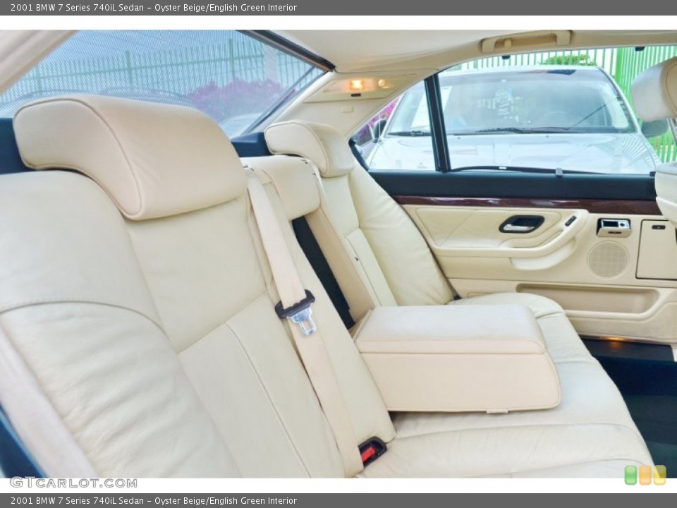 Oyster Beige/English Green Interior Rear Seat for the 2001 BMW 7 Series 740iL Sedan #103270073