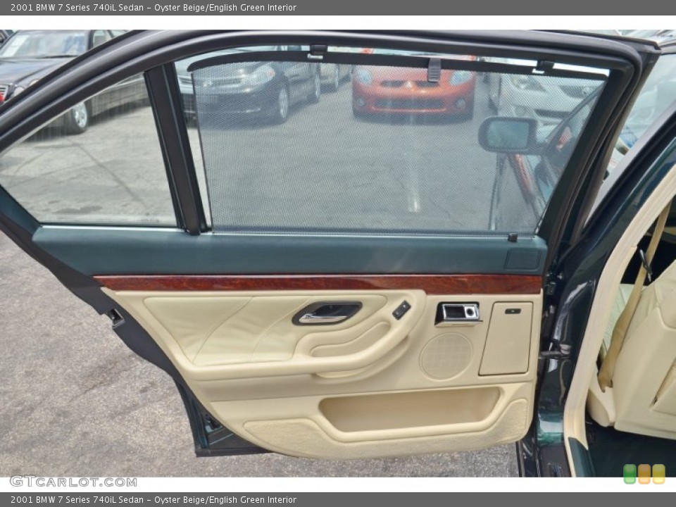 Oyster Beige/English Green Interior Door Panel for the 2001 BMW 7 Series 740iL Sedan #103270093