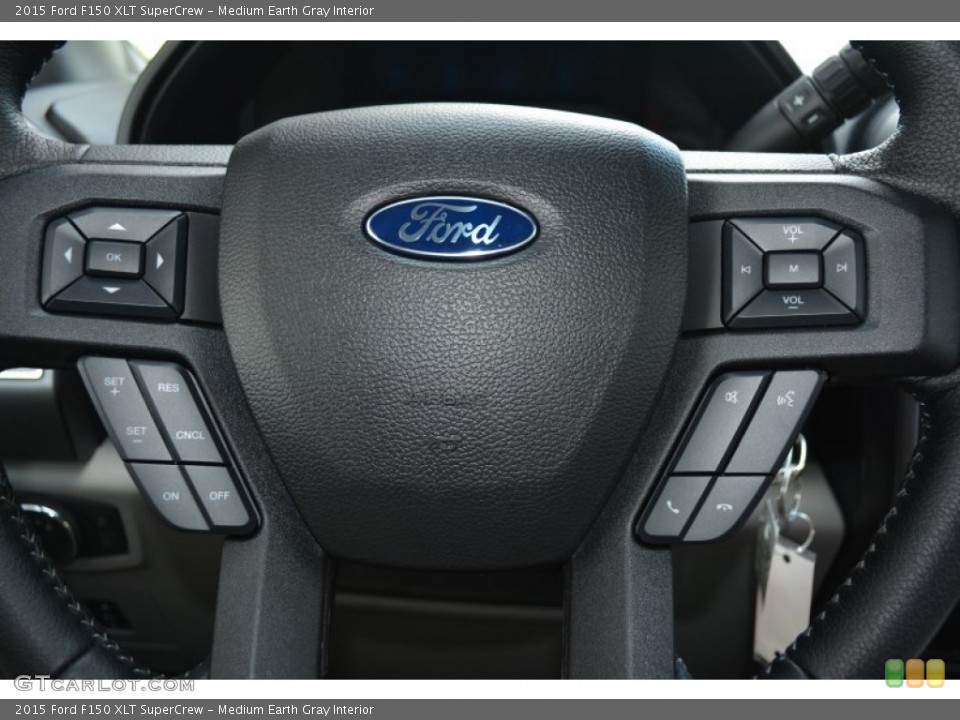Medium Earth Gray Interior Steering Wheel for the 2015 Ford F150 XLT SuperCrew #103286968