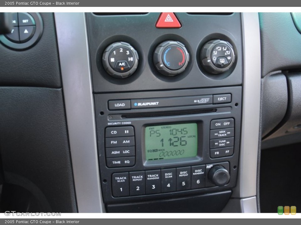 Black Interior Controls for the 2005 Pontiac GTO Coupe #103297980