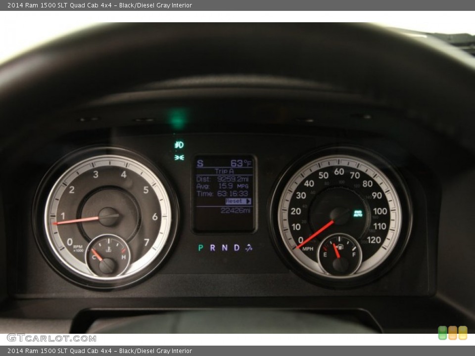 Black/Diesel Gray Interior Gauges for the 2014 Ram 1500 SLT Quad Cab 4x4 #103300940