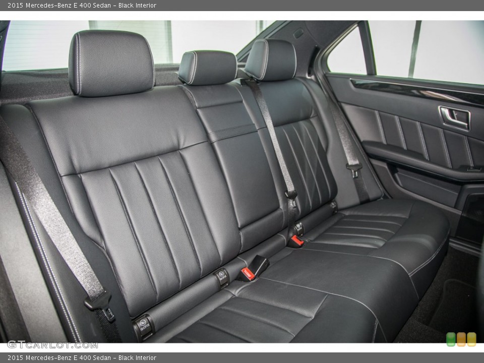 Black Interior Rear Seat for the 2015 Mercedes-Benz E 400 Sedan #103303285