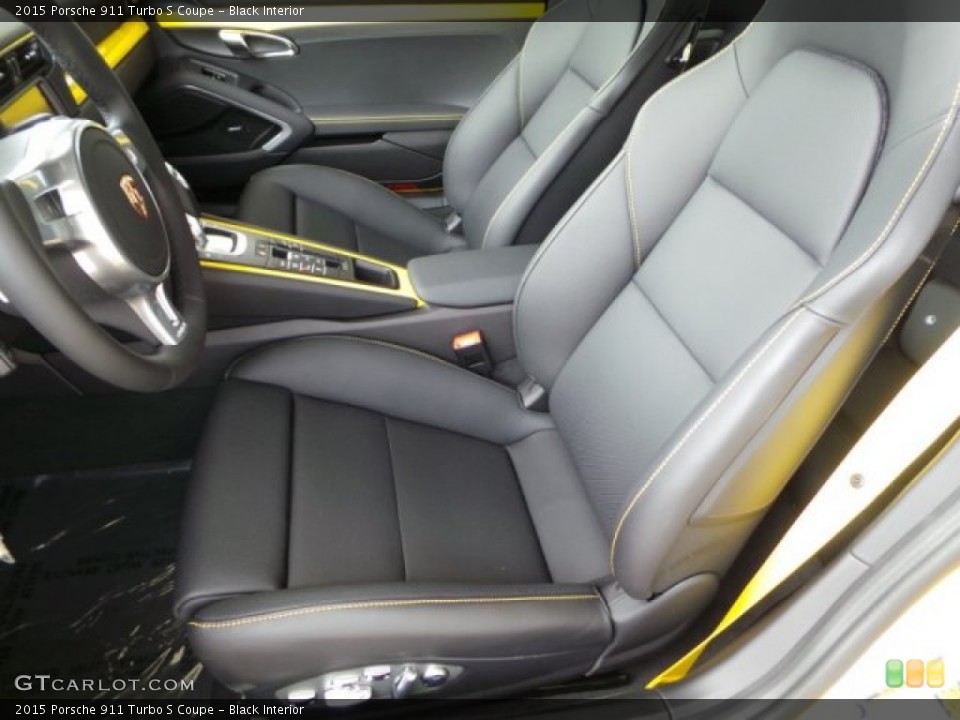 Black Interior Front Seat for the 2015 Porsche 911 Turbo S Coupe #103305466
