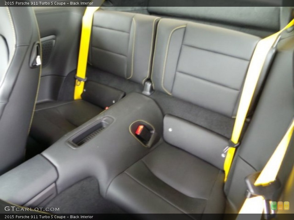 Black Interior Rear Seat for the 2015 Porsche 911 Turbo S Coupe #103305681