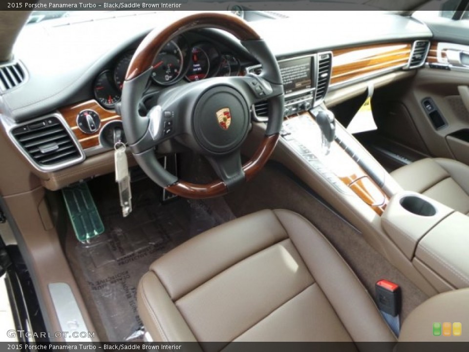 Black/Saddle Brown Interior Photo for the 2015 Porsche Panamera Turbo #103308759