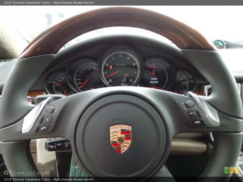 Black/Saddle Brown Interior Steering Wheel for the 2015 Porsche Panamera Turbo #103308982