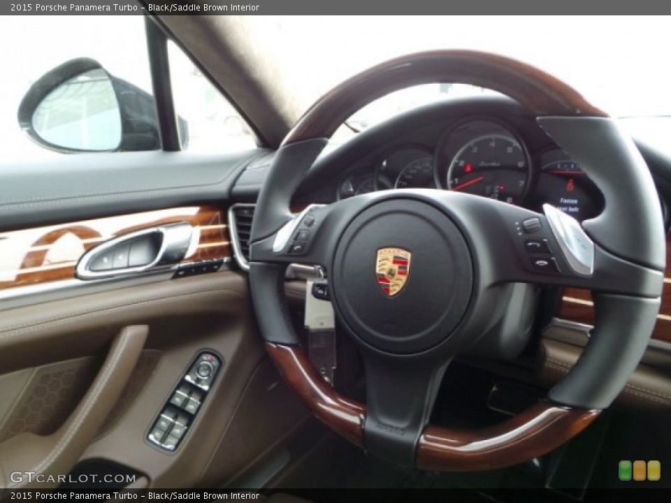Black/Saddle Brown Interior Steering Wheel for the 2015 Porsche Panamera Turbo #103309111