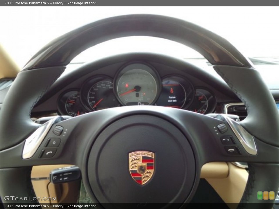 Black/Luxor Beige Interior Steering Wheel for the 2015 Porsche Panamera S #103309732