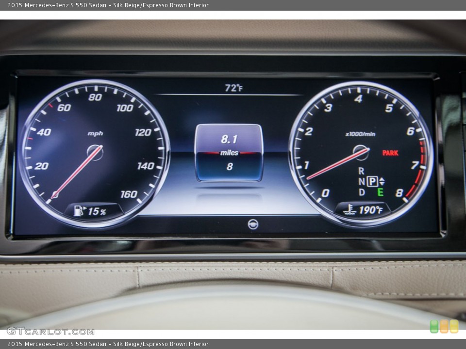 Silk Beige/Espresso Brown Interior Gauges for the 2015 Mercedes-Benz S 550 Sedan #103309897