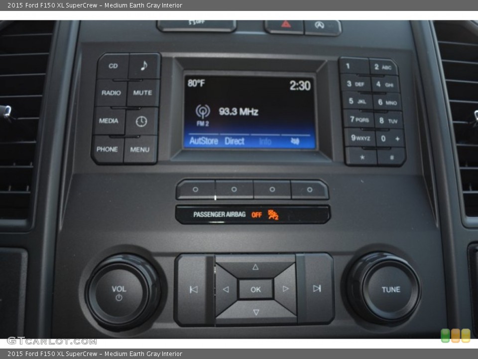 Medium Earth Gray Interior Controls for the 2015 Ford F150 XL SuperCrew #103327229