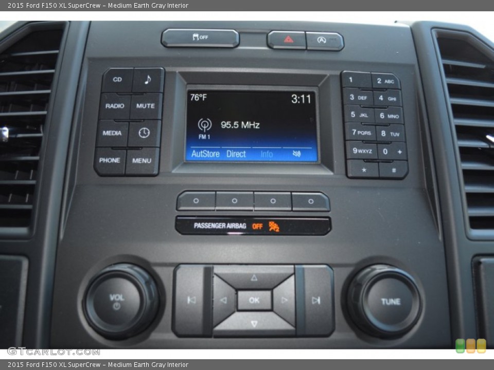 Medium Earth Gray Interior Controls for the 2015 Ford F150 XL SuperCrew #103328384