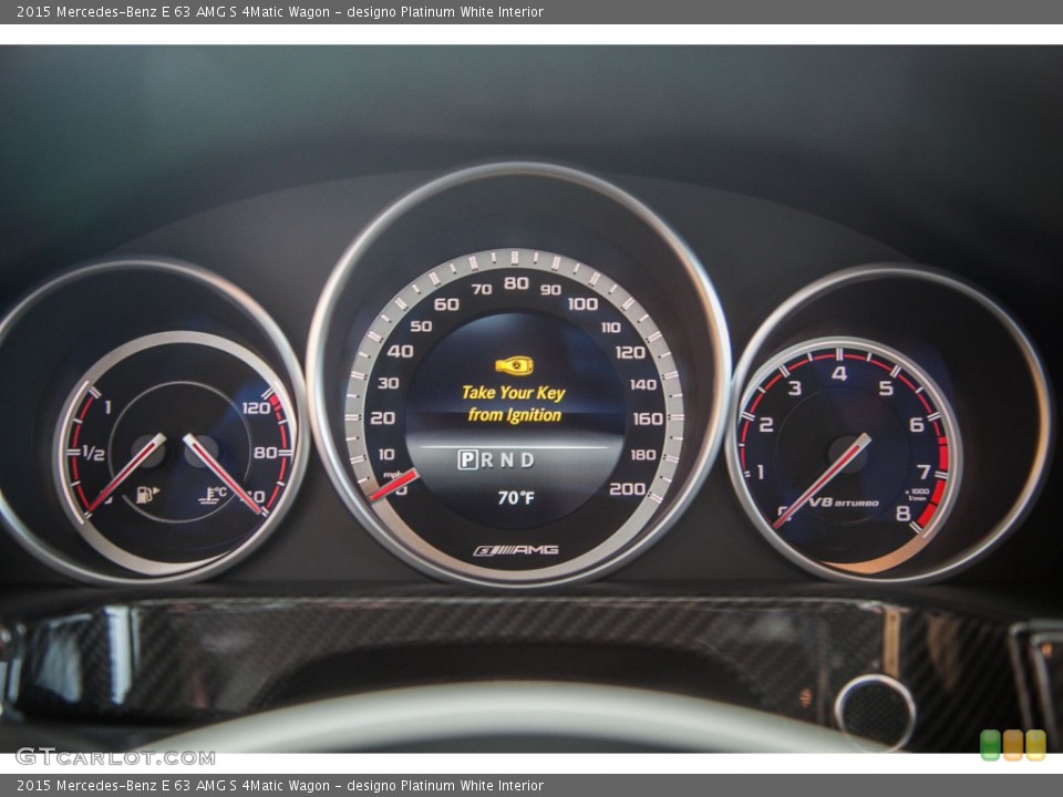 designo Platinum White Interior Gauges for the 2015 Mercedes-Benz E 63 AMG S 4Matic Wagon #103331201