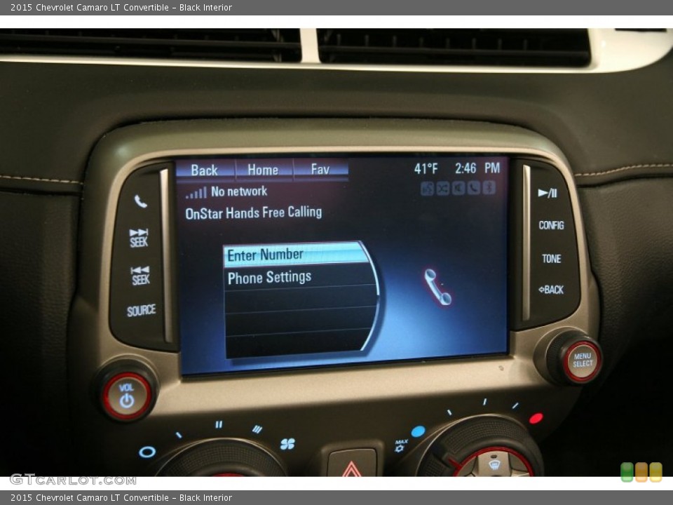 Black Interior Controls for the 2015 Chevrolet Camaro LT Convertible #103349987