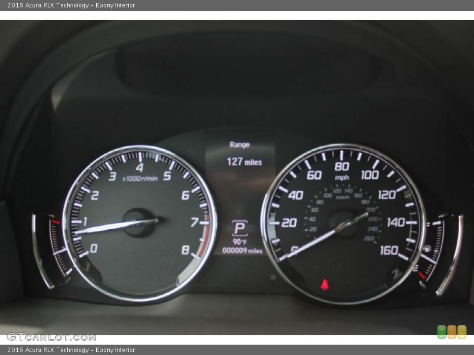 Ebony Interior Gauges for the 2016 Acura RLX Technology #103350251