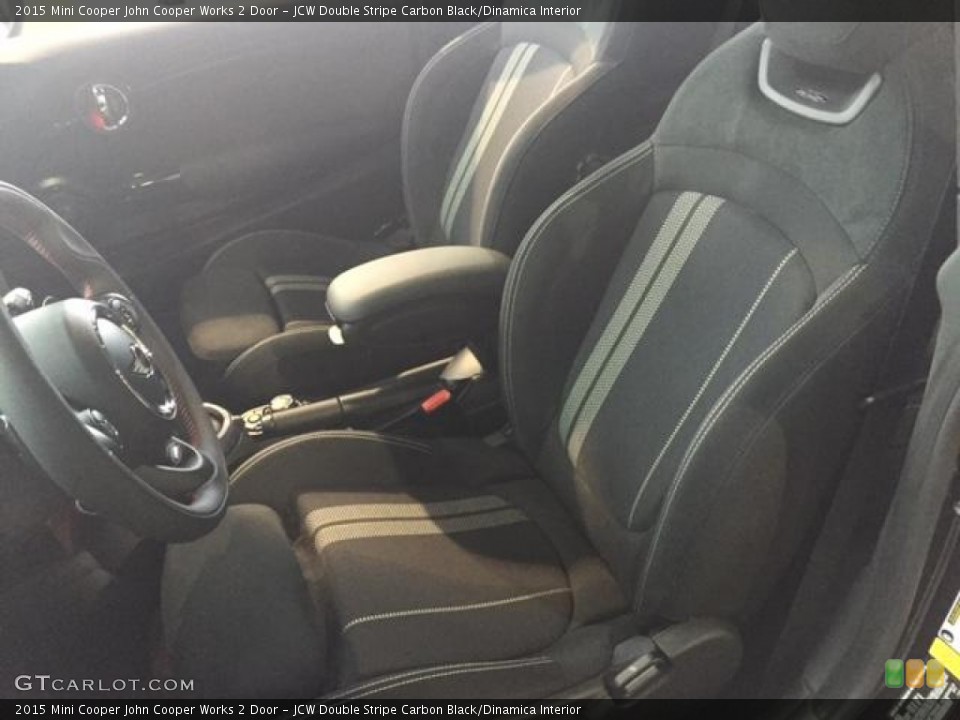 JCW Double Stripe Carbon Black/Dinamica Interior Photo for the 2015 Mini Cooper John Cooper Works 2 Door #103367991