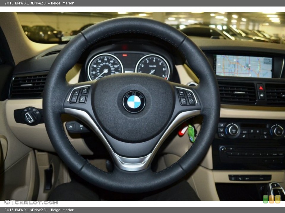 Beige Interior Steering Wheel for the 2015 BMW X1 sDrive28i #103376928