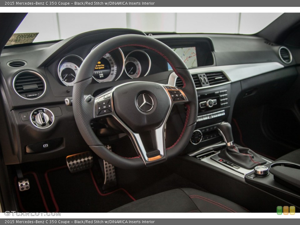 Black/Red Stitch w/DINAMICA Inserts Interior Dashboard for the 2015 Mercedes-Benz C 350 Coupe #103378560