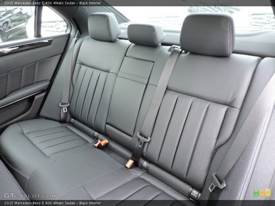 Black Interior Rear Seat for the 2015 Mercedes-Benz E 400 4Matic Sedan #103379181
