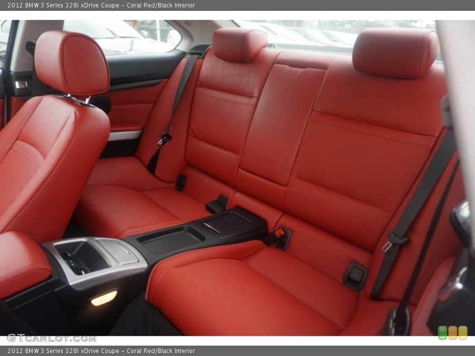 Coral Red/Black Interior Rear Seat for the 2012 BMW 3 Series 328i xDrive Coupe #103392111