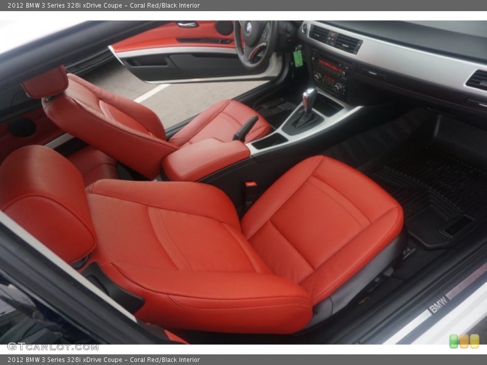 Coral Red/Black Interior Front Seat for the 2012 BMW 3 Series 328i xDrive Coupe #103392120