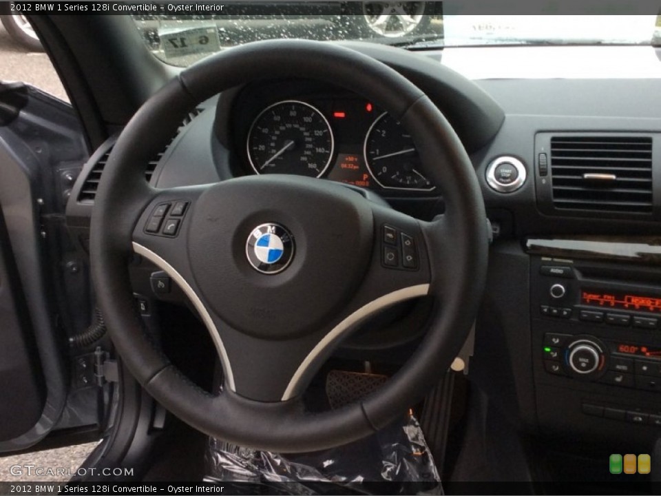 Oyster Interior Steering Wheel for the 2012 BMW 1 Series 128i Convertible #103401559