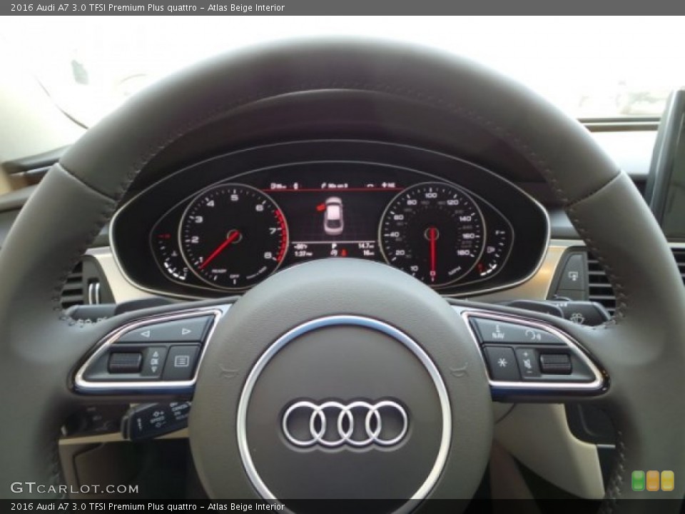 Atlas Beige Interior Steering Wheel for the 2016 Audi A7 3.0 TFSI Premium Plus quattro #103410982