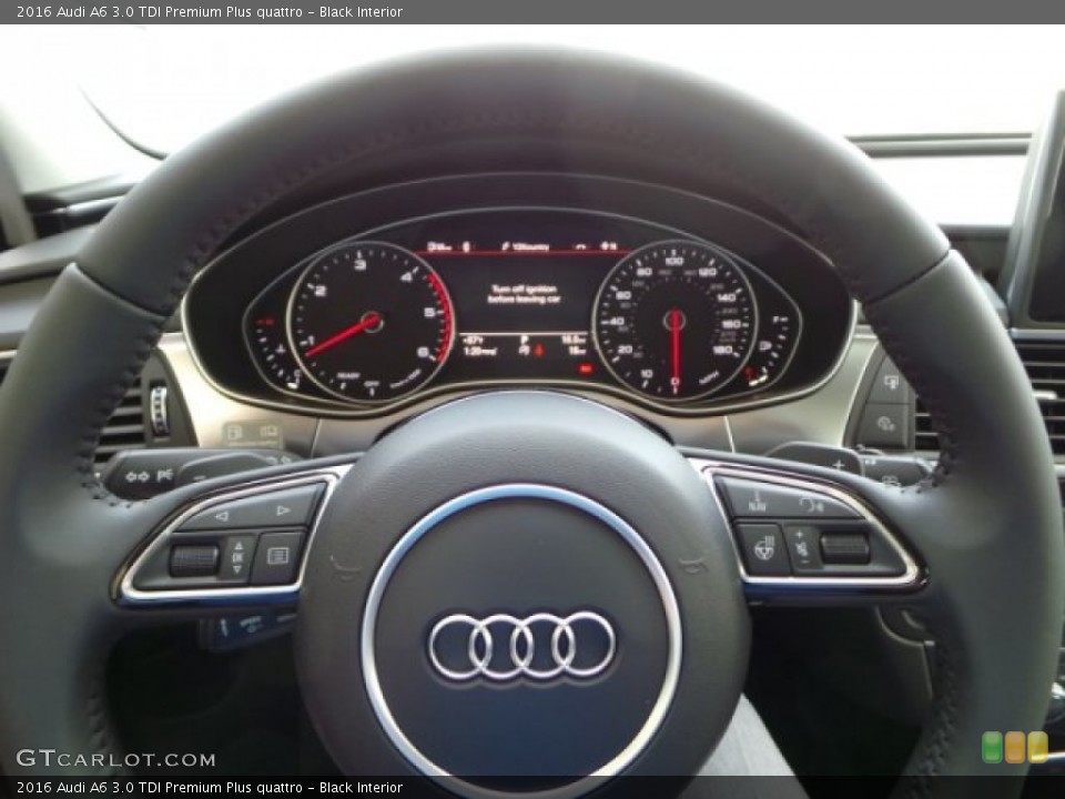 Black Interior Steering Wheel for the 2016 Audi A6 3.0 TDI Premium Plus quattro #103411594